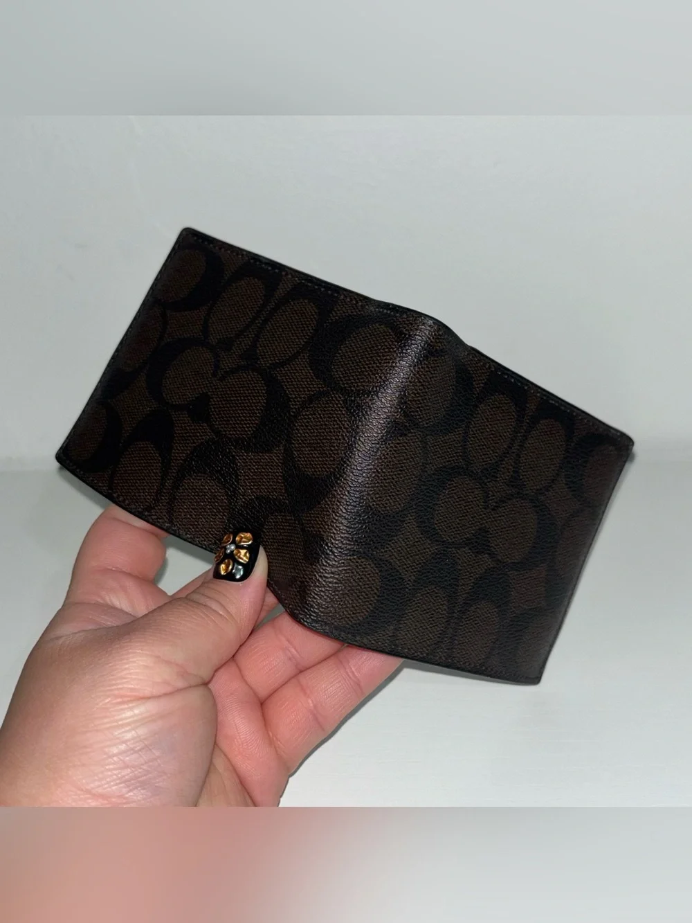 Coach Signature Brown Long Bifold Wallet